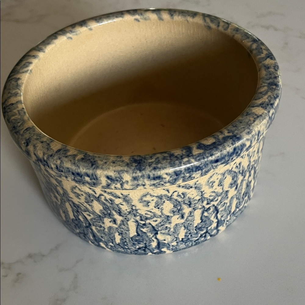RRP CO Roseville, O USA Blue and Cream Ceramic  Bowl